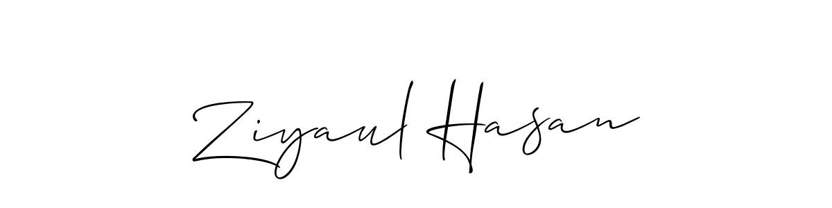 Make a beautiful signature design for name Ziyaul Hasan. With this signature (Allison_Script) style, you can create a handwritten signature for free. Ziyaul Hasan signature style 2 images and pictures png