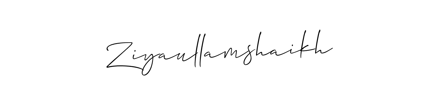 It looks lik you need a new signature style for name Ziyaullamshaikh. Design unique handwritten (Allison_Script) signature with our free signature maker in just a few clicks. Ziyaullamshaikh signature style 2 images and pictures png