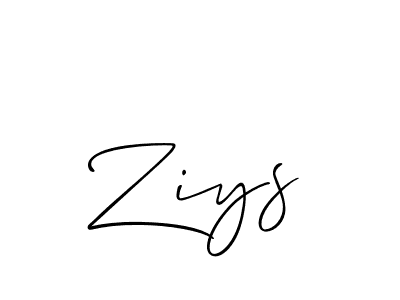 Use a signature maker to create a handwritten signature online. With this signature software, you can design (Allison_Script) your own signature for name Ziys. Ziys signature style 2 images and pictures png