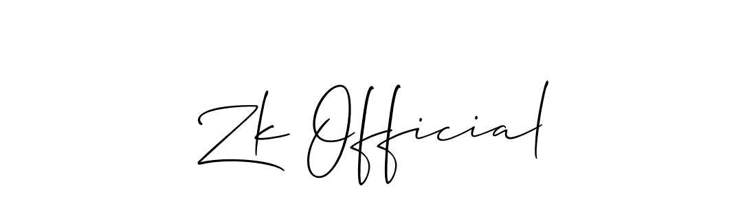 How to make Zk Official signature? Allison_Script is a professional autograph style. Create handwritten signature for Zk Official name. Zk Official signature style 2 images and pictures png