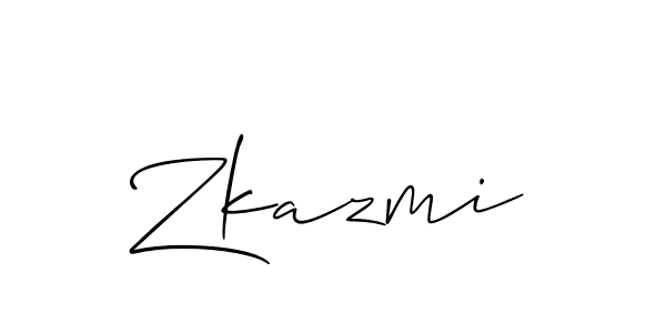 The best way (Allison_Script) to make a short signature is to pick only two or three words in your name. The name Zkazmi include a total of six letters. For converting this name. Zkazmi signature style 2 images and pictures png