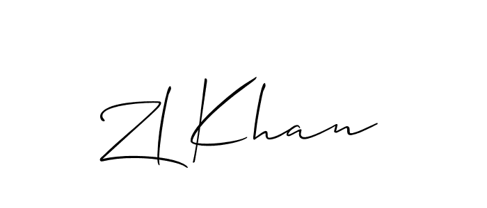 if you are searching for the best signature style for your name Zl Khan. so please give up your signature search. here we have designed multiple signature styles  using Allison_Script. Zl Khan signature style 2 images and pictures png