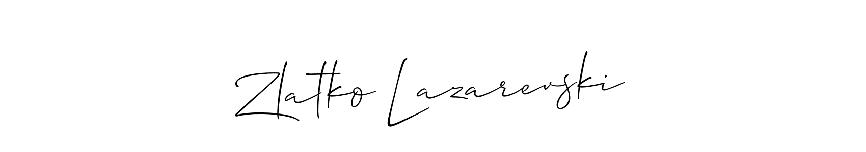 Create a beautiful signature design for name Zlatko Lazarevski. With this signature (Allison_Script) fonts, you can make a handwritten signature for free. Zlatko Lazarevski signature style 2 images and pictures png