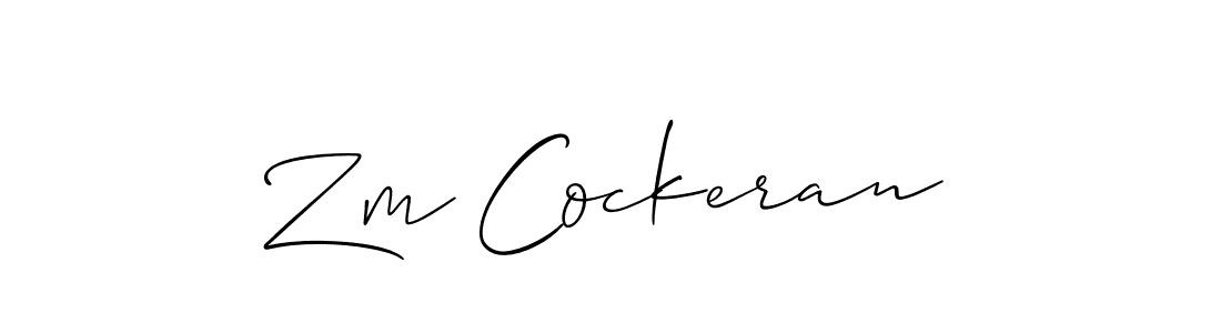 Make a beautiful signature design for name Zm Cockeran. With this signature (Allison_Script) style, you can create a handwritten signature for free. Zm Cockeran signature style 2 images and pictures png