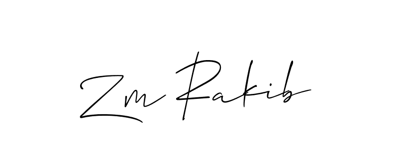 The best way (Allison_Script) to make a short signature is to pick only two or three words in your name. The name Zm Rakib include a total of six letters. For converting this name. Zm Rakib signature style 2 images and pictures png