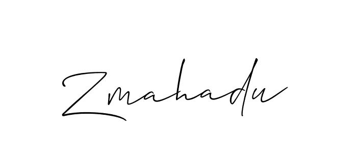 if you are searching for the best signature style for your name Zmahadu. so please give up your signature search. here we have designed multiple signature styles  using Allison_Script. Zmahadu signature style 2 images and pictures png