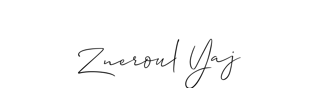 How to make Zneroul Yaj signature? Allison_Script is a professional autograph style. Create handwritten signature for Zneroul Yaj name. Zneroul Yaj signature style 2 images and pictures png