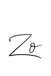 Use a signature maker to create a handwritten signature online. With this signature software, you can design (Allison_Script) your own signature for name Zo. Zo signature style 2 images and pictures png