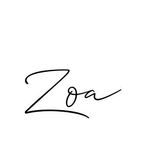 Create a beautiful signature design for name Zoa. With this signature (Allison_Script) fonts, you can make a handwritten signature for free. Zoa signature style 2 images and pictures png