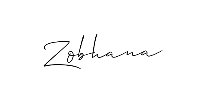 How to make Zobhana name signature. Use Allison_Script style for creating short signs online. This is the latest handwritten sign. Zobhana signature style 2 images and pictures png