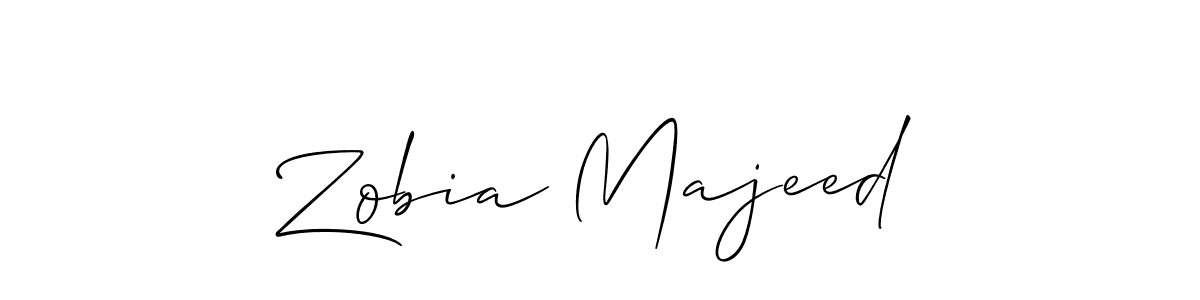 Make a short Zobia Majeed signature style. Manage your documents anywhere anytime using Allison_Script. Create and add eSignatures, submit forms, share and send files easily. Zobia Majeed signature style 2 images and pictures png
