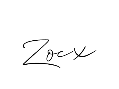 How to make Zocx name signature. Use Allison_Script style for creating short signs online. This is the latest handwritten sign. Zocx signature style 2 images and pictures png