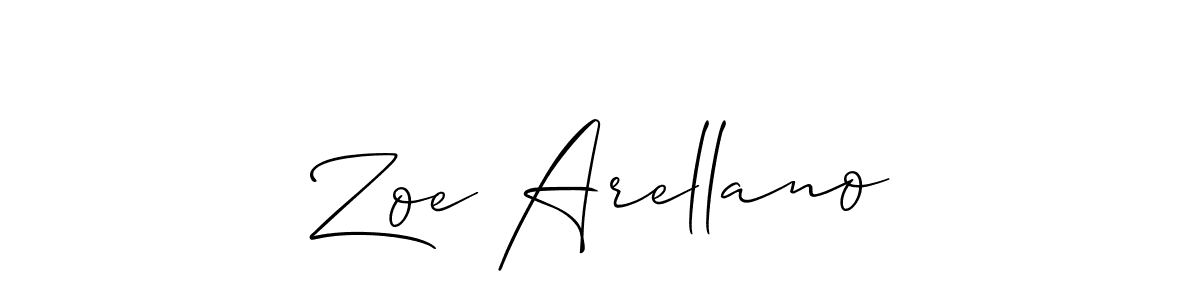 Make a beautiful signature design for name Zoe Arellano. With this signature (Allison_Script) style, you can create a handwritten signature for free. Zoe Arellano signature style 2 images and pictures png