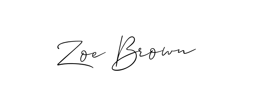 Make a beautiful signature design for name Zoe Brown. With this signature (Allison_Script) style, you can create a handwritten signature for free. Zoe Brown signature style 2 images and pictures png