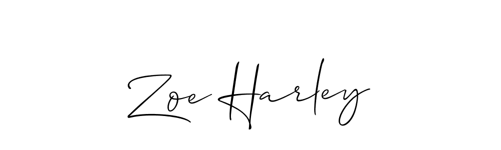 The best way (Allison_Script) to make a short signature is to pick only two or three words in your name. The name Zoe Harley include a total of six letters. For converting this name. Zoe Harley signature style 2 images and pictures png