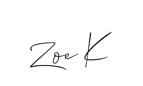 Make a beautiful signature design for name Zoe K. Use this online signature maker to create a handwritten signature for free. Zoe K signature style 2 images and pictures png
