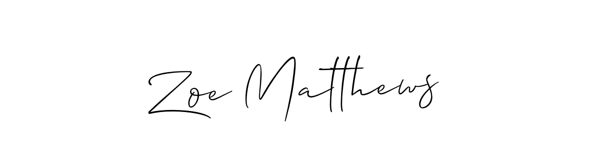 Make a beautiful signature design for name Zoe Matthews. With this signature (Allison_Script) style, you can create a handwritten signature for free. Zoe Matthews signature style 2 images and pictures png