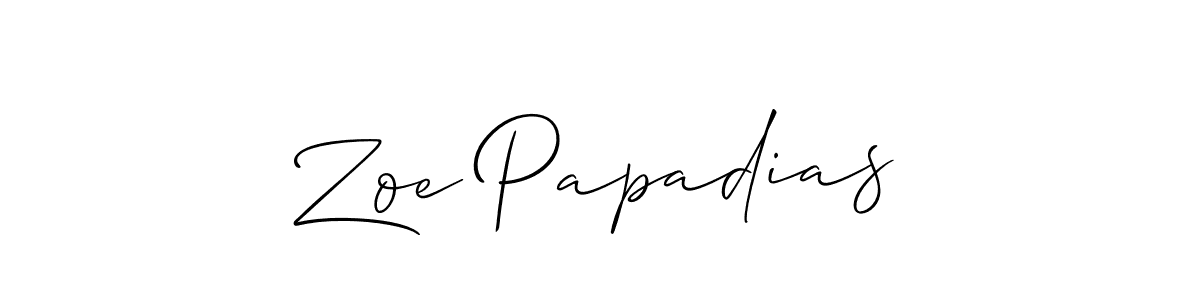 Also You can easily find your signature by using the search form. We will create Zoe Papadias name handwritten signature images for you free of cost using Allison_Script sign style. Zoe Papadias signature style 2 images and pictures png