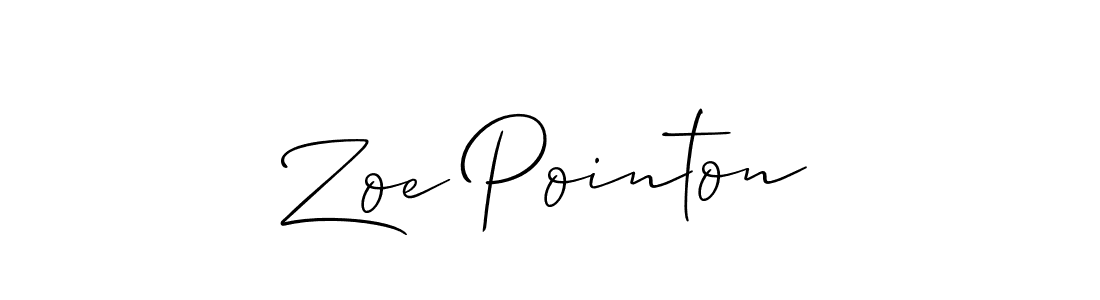 The best way (Allison_Script) to make a short signature is to pick only two or three words in your name. The name Zoe Pointon include a total of six letters. For converting this name. Zoe Pointon signature style 2 images and pictures png