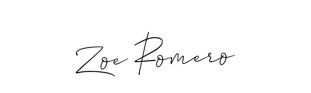 if you are searching for the best signature style for your name Zoe Romero. so please give up your signature search. here we have designed multiple signature styles  using Allison_Script. Zoe Romero signature style 2 images and pictures png