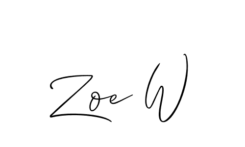 Zoe W stylish signature style. Best Handwritten Sign (Allison_Script) for my name. Handwritten Signature Collection Ideas for my name Zoe W. Zoe W signature style 2 images and pictures png