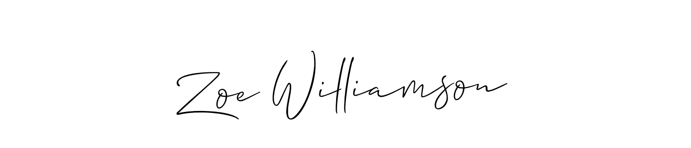 Use a signature maker to create a handwritten signature online. With this signature software, you can design (Allison_Script) your own signature for name Zoe Williamson. Zoe Williamson signature style 2 images and pictures png