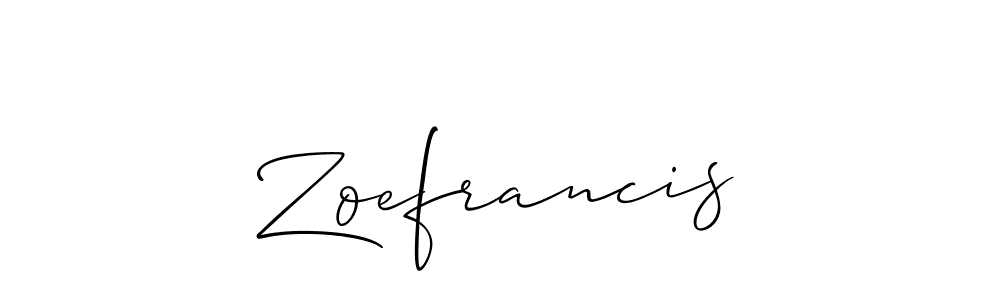 Create a beautiful signature design for name Zoefrancis. With this signature (Allison_Script) fonts, you can make a handwritten signature for free. Zoefrancis signature style 2 images and pictures png
