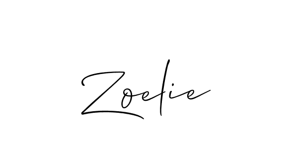 Use a signature maker to create a handwritten signature online. With this signature software, you can design (Allison_Script) your own signature for name Zoelie. Zoelie signature style 2 images and pictures png