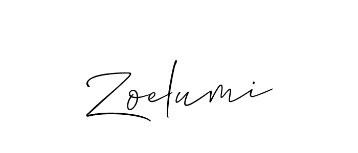 The best way (Allison_Script) to make a short signature is to pick only two or three words in your name. The name Zoelumi include a total of six letters. For converting this name. Zoelumi signature style 2 images and pictures png