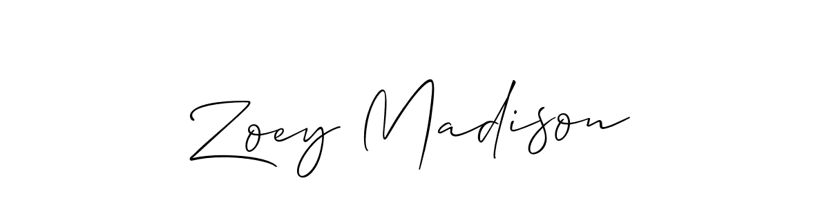 It looks lik you need a new signature style for name Zoey Madison. Design unique handwritten (Allison_Script) signature with our free signature maker in just a few clicks. Zoey Madison signature style 2 images and pictures png