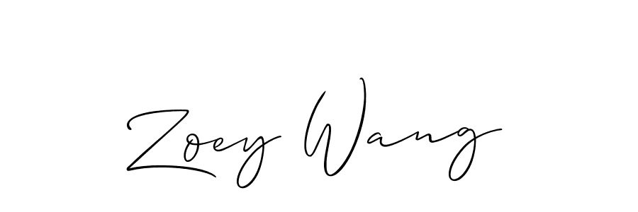 The best way (Allison_Script) to make a short signature is to pick only two or three words in your name. The name Zoey Wang include a total of six letters. For converting this name. Zoey Wang signature style 2 images and pictures png