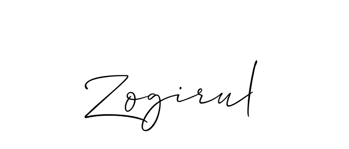 if you are searching for the best signature style for your name Zogirul. so please give up your signature search. here we have designed multiple signature styles  using Allison_Script. Zogirul signature style 2 images and pictures png