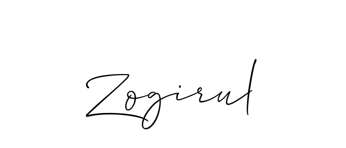 if you are searching for the best signature style for your name Zogirul. so please give up your signature search. here we have designed multiple signature styles  using Allison_Script. Zogirul signature style 2 images and pictures png