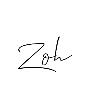 How to make Zoh signature? Allison_Script is a professional autograph style. Create handwritten signature for Zoh name. Zoh signature style 2 images and pictures png