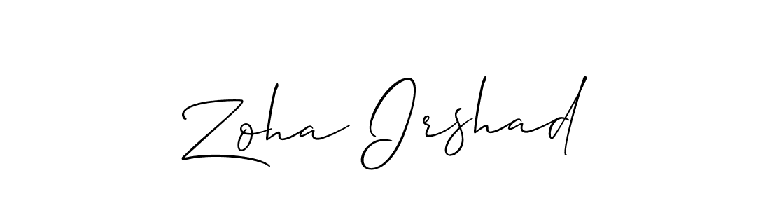 It looks lik you need a new signature style for name Zoha Irshad. Design unique handwritten (Allison_Script) signature with our free signature maker in just a few clicks. Zoha Irshad signature style 2 images and pictures png