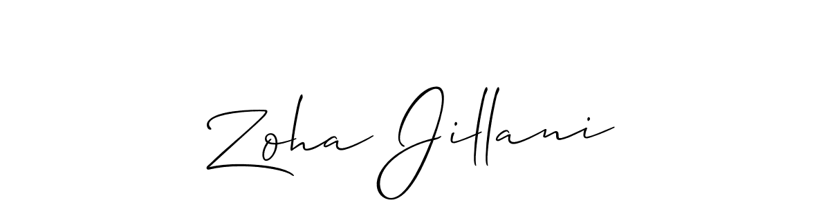 Design your own signature with our free online signature maker. With this signature software, you can create a handwritten (Allison_Script) signature for name Zoha Jillani. Zoha Jillani signature style 2 images and pictures png