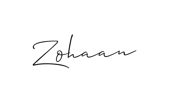 Create a beautiful signature design for name Zohaan. With this signature (Allison_Script) fonts, you can make a handwritten signature for free. Zohaan signature style 2 images and pictures png