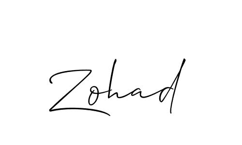 How to Draw Zohad signature style? Allison_Script is a latest design signature styles for name Zohad. Zohad signature style 2 images and pictures png
