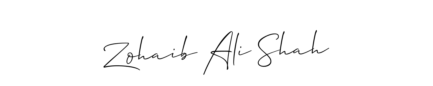 if you are searching for the best signature style for your name Zohaib Ali Shah. so please give up your signature search. here we have designed multiple signature styles  using Allison_Script. Zohaib Ali Shah signature style 2 images and pictures png