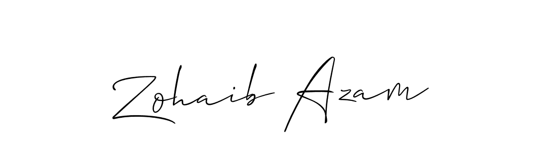 Create a beautiful signature design for name Zohaib Azam. With this signature (Allison_Script) fonts, you can make a handwritten signature for free. Zohaib Azam signature style 2 images and pictures png