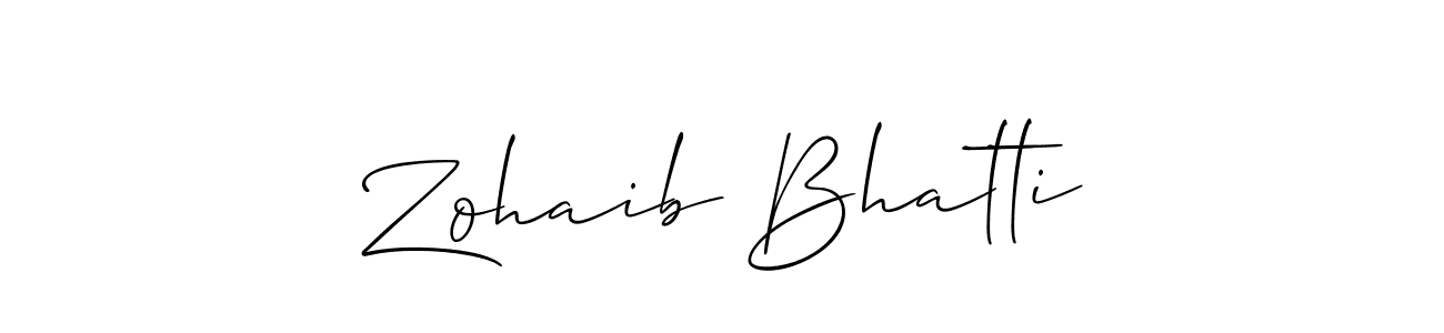 Allison_Script is a professional signature style that is perfect for those who want to add a touch of class to their signature. It is also a great choice for those who want to make their signature more unique. Get Zohaib Bhatti name to fancy signature for free. Zohaib Bhatti signature style 2 images and pictures png