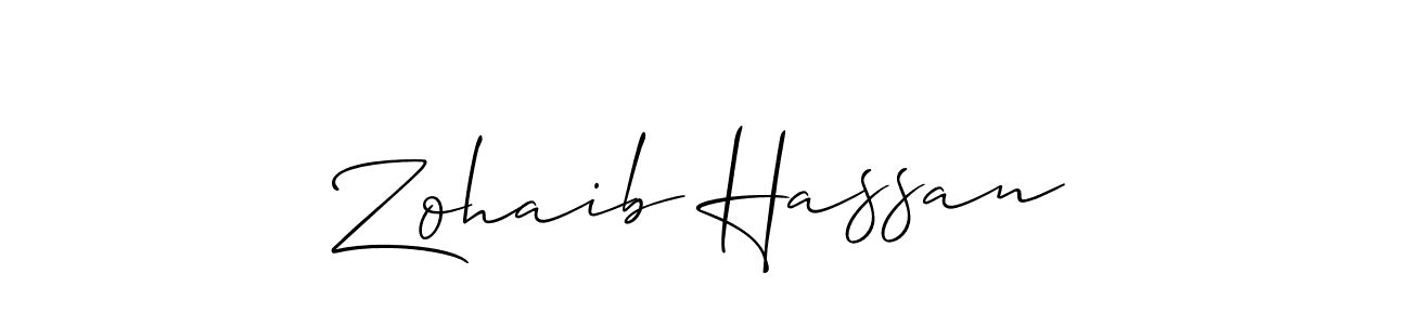 The best way (Allison_Script) to make a short signature is to pick only two or three words in your name. The name Zohaib Hassan include a total of six letters. For converting this name. Zohaib Hassan signature style 2 images and pictures png