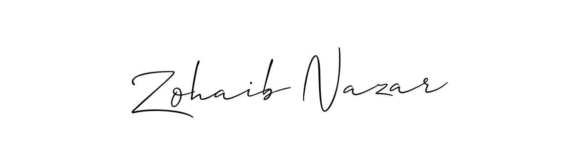 This is the best signature style for the Zohaib Nazar name. Also you like these signature font (Allison_Script). Mix name signature. Zohaib Nazar signature style 2 images and pictures png