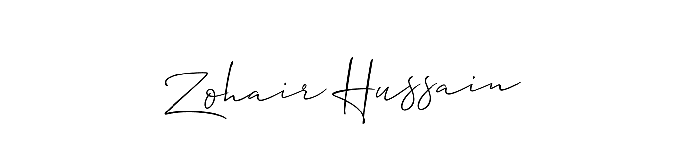 You should practise on your own different ways (Allison_Script) to write your name (Zohair Hussain) in signature. don't let someone else do it for you. Zohair Hussain signature style 2 images and pictures png