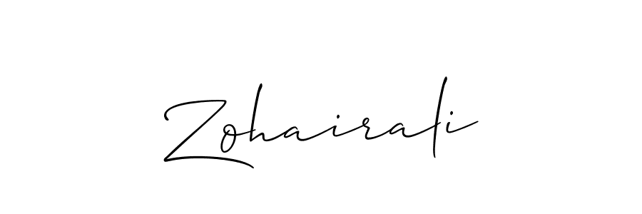 How to make Zohairali signature? Allison_Script is a professional autograph style. Create handwritten signature for Zohairali name. Zohairali signature style 2 images and pictures png