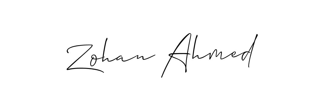 How to Draw Zohan Ahmed signature style? Allison_Script is a latest design signature styles for name Zohan Ahmed. Zohan Ahmed signature style 2 images and pictures png