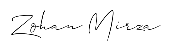 Create a personalized artistic stamp with Zohan Mirza in Allison_Script font. Perfect for visual artists, designers, and influencers. Zohan Mirza signature style 2 images and pictures png