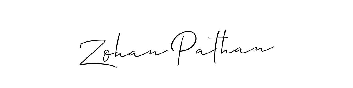 Also we have Zohan Pathan name is the best signature style. Create professional handwritten signature collection using Allison_Script autograph style. Zohan Pathan signature style 2 images and pictures png