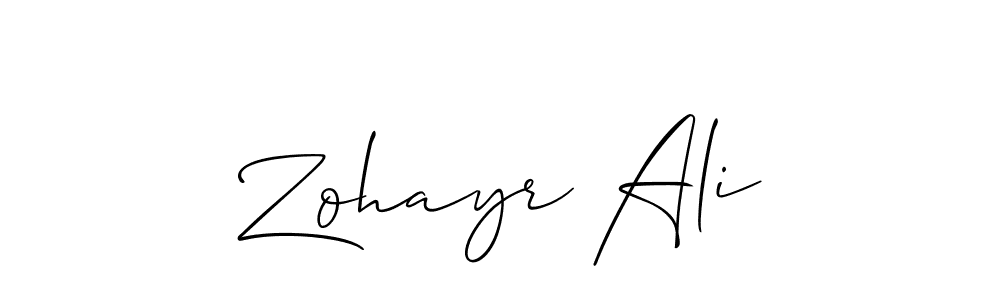 Use a signature maker to create a handwritten signature online. With this signature software, you can design (Allison_Script) your own signature for name Zohayr Ali. Zohayr Ali signature style 2 images and pictures png