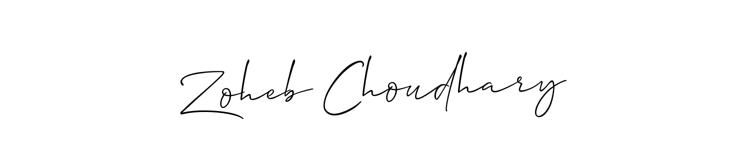 Make a beautiful signature design for name Zoheb Choudhary. With this signature (Allison_Script) style, you can create a handwritten signature for free. Zoheb Choudhary signature style 2 images and pictures png